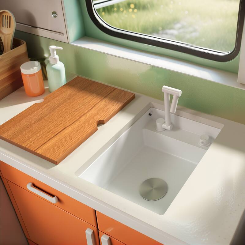 RV Sink with faucet and foldable tap