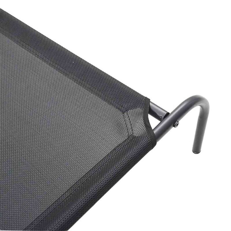 vidaXL Elevated Dog Bed Black Textilene 51.2 x 31.5 x 7.9 in Durable - 51.2 x 31.5 x 7.9 in