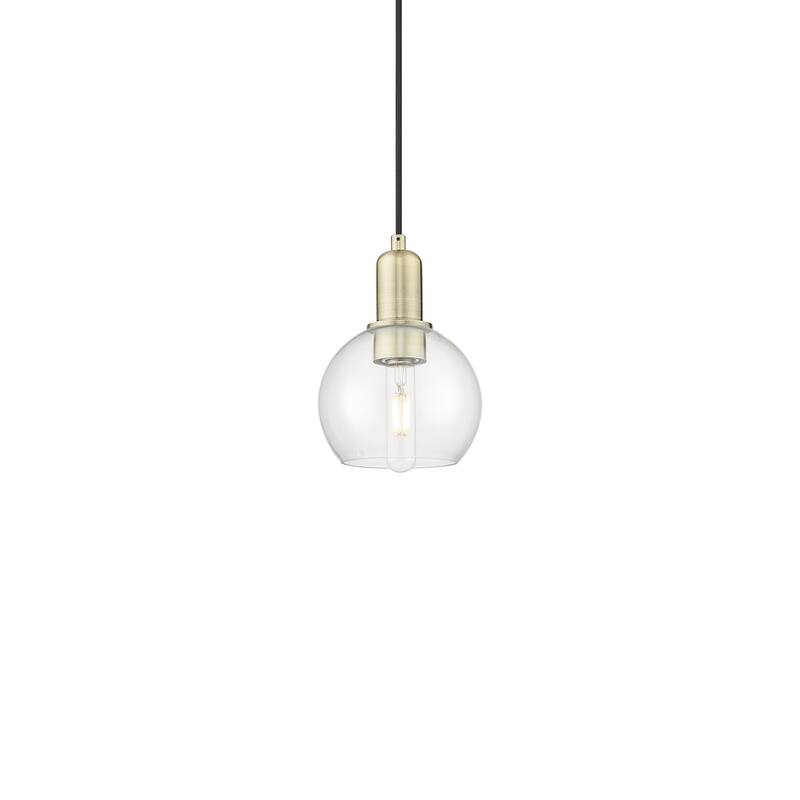 Innovations Lighting 716-1P-9-6 Athens Pendant Athens 6" Wide Mini - Antique Brass / Clear