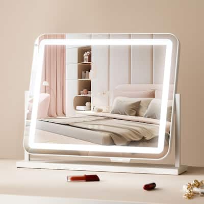 Vanity Mirror with Lights, Three Color Lighting Modes, Lighted Makeup LED Mirror, and USB Port, Smart Touch Control