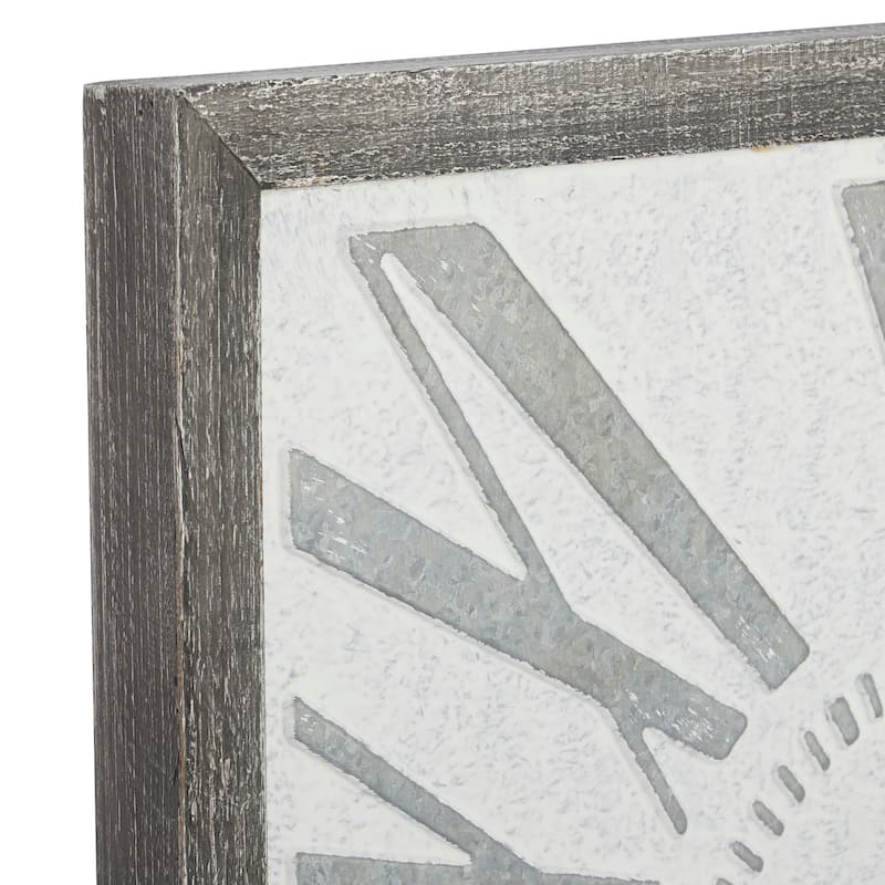 Metal Distressed Square Wall Clock - Gray - Roche River Decor - 2"W x 25"L x 25"H