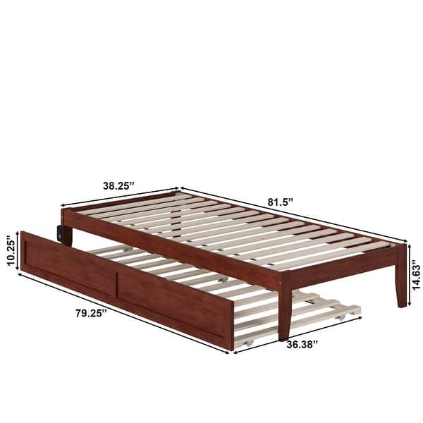 dimension image slide 2 of 7, Colorado Bed with USB Turbo Charger and Twin Extra Long Trundle