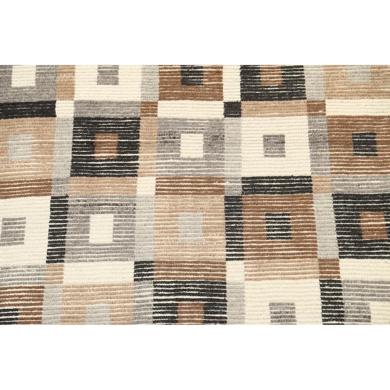 Geometric Contemporary Moroccan Oriental Wool Area Rug Handmade - 5'6" x 7'6"