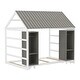 preview thumbnail 11 of 15, Wooden Twin Size House Bed with Fence, Roof, and Movable Wardrobes by Harper&Bright Designs
