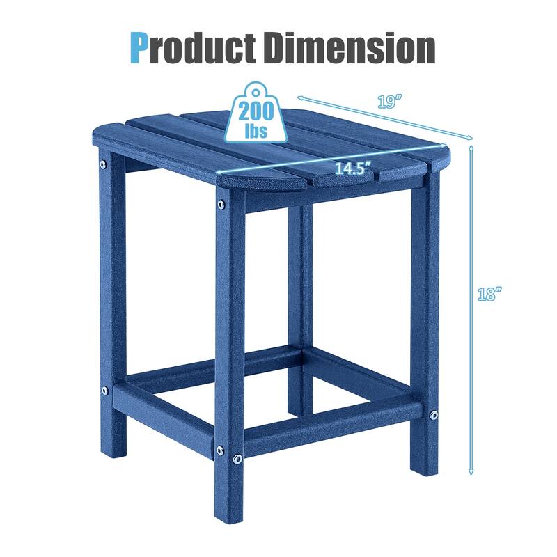 Gymax 2 PCS 18'' Patio Adirondack Side Table Weather Resistant HDPE