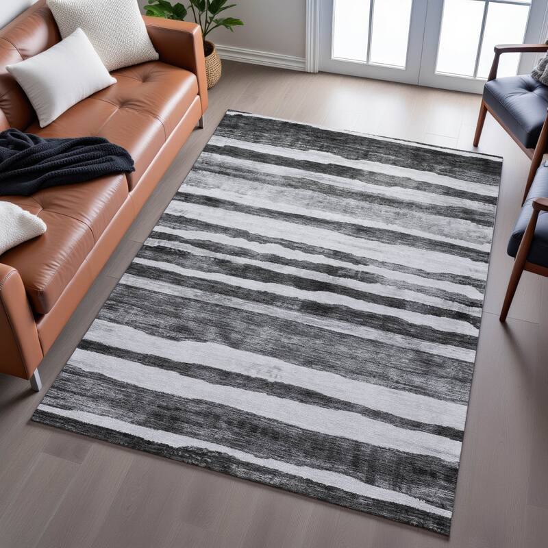 Premium Washable Super Soft Modern Stripes Mayfield Rug