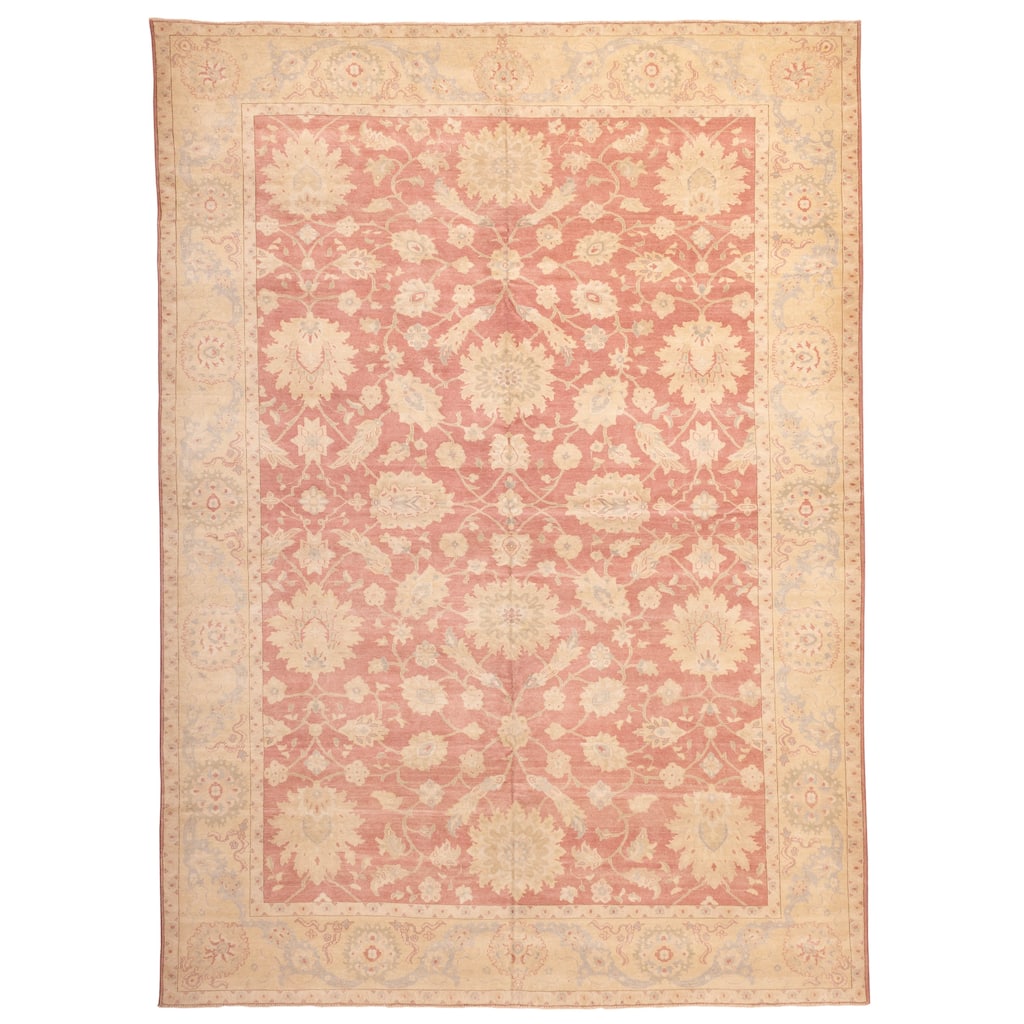 ECARPETGALLERY Hand-knotted Oushak Red Wool Rug - 10'1 x 13'9