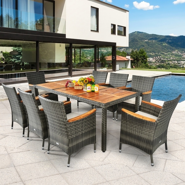 Rattan dining furniture set discount