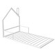 preview thumbnail 6 of 7, White Twin Size Metal Floor Bed with House-shaped Headboard