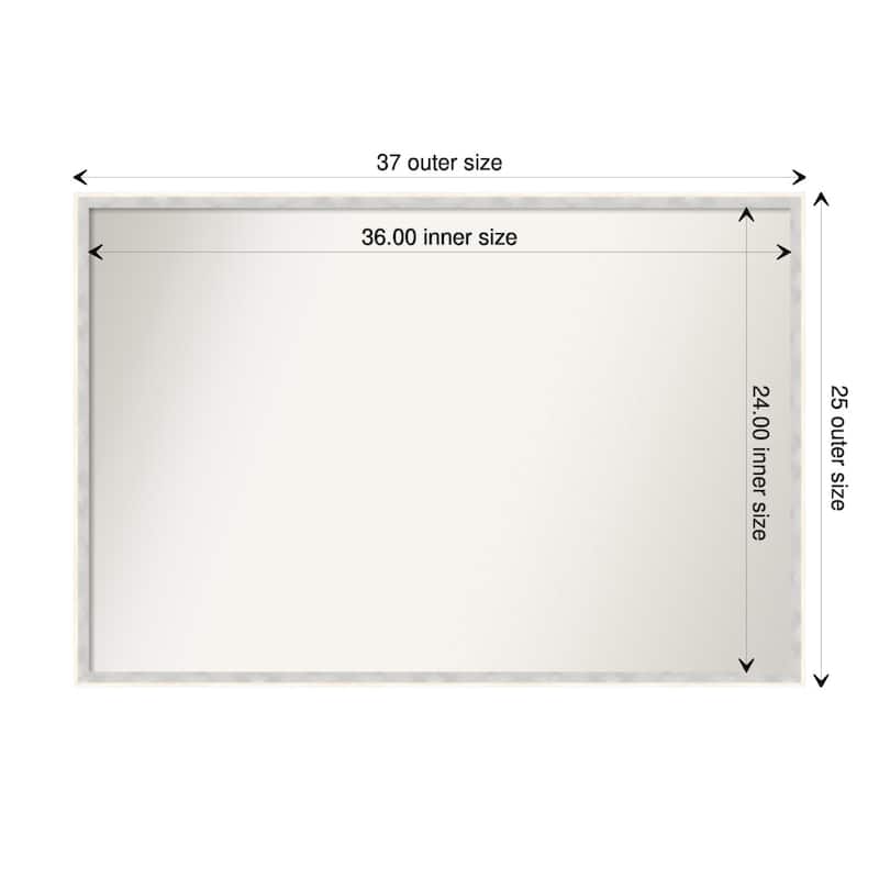 Paige Non-Beveled Wood Framed Wall Mirror - Paige White Silver - Glass Size 36x24
