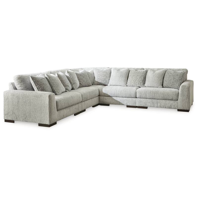 Signature Design by Ashley Regent Park Pewter 5-Piece Sectional - 132"W x 132"D x 39"H