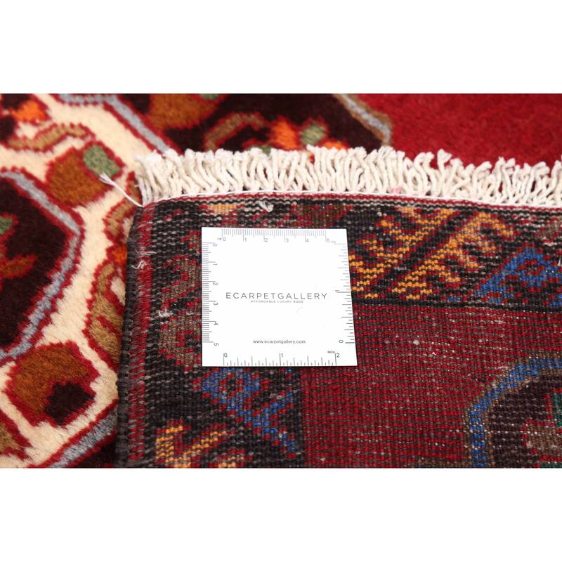 ECARPETGALLERY Hand-knotted Teimani Dark Red Wool Rug - 3'8 x 6'8