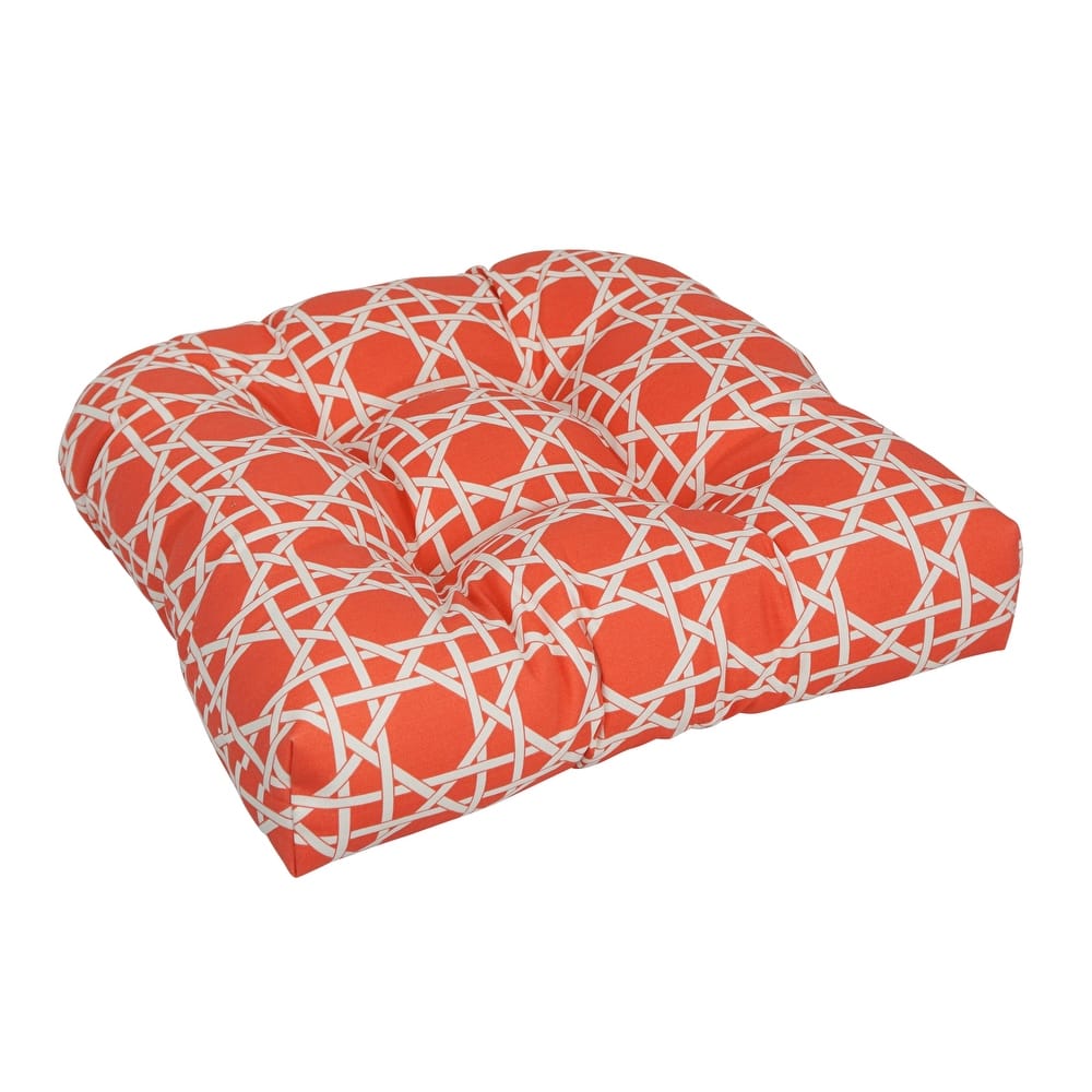 Blazing Needles 19-inch U-Shaped Polyester Outdoor Tufted Dining Chair Cushion