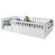 preview thumbnail 8 of 10, Twin Safety Toddler Floor Bed Concise Fence Bed with Guardrails