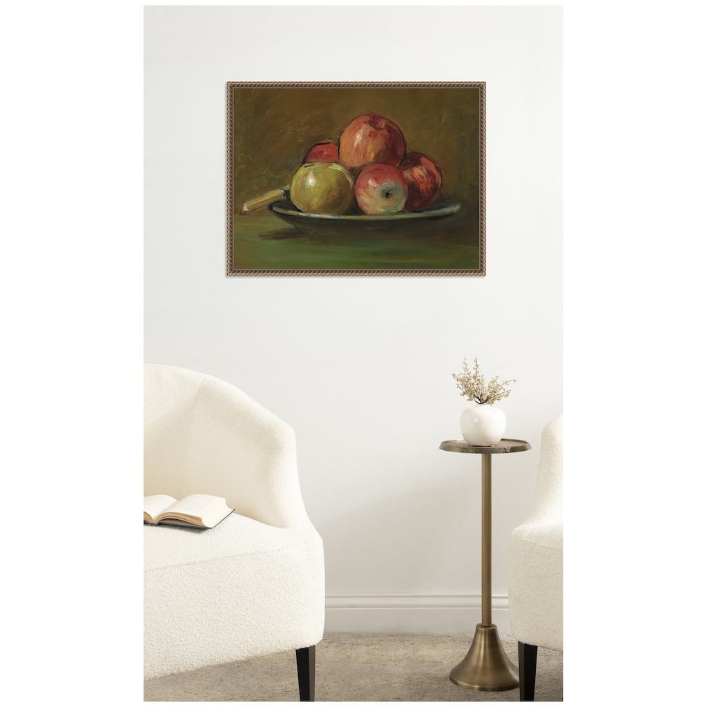 Kate and Laurel Still Life with Apples circa 1905 George Leslie Hunter by Nostalgia Prints Framed Canvas Wall Art Print