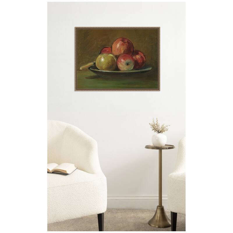 Kate and Laurel Still Life with Apples circa 1905 George Leslie Hunter by Nostalgia Prints Framed Canvas Wall Art Print