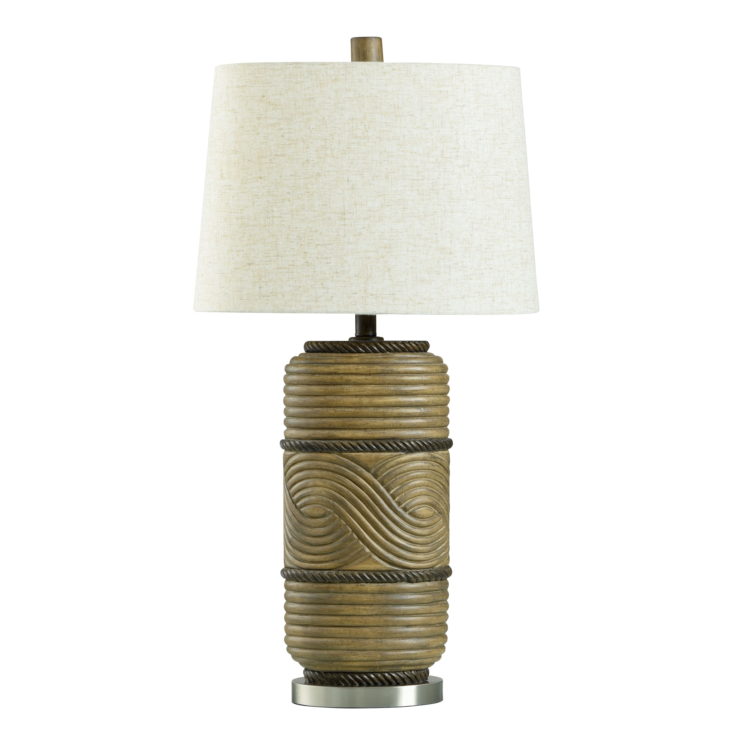 StyleCraft George - Transitional Table Lamp - Chckerell - Light Oatmeal Shade