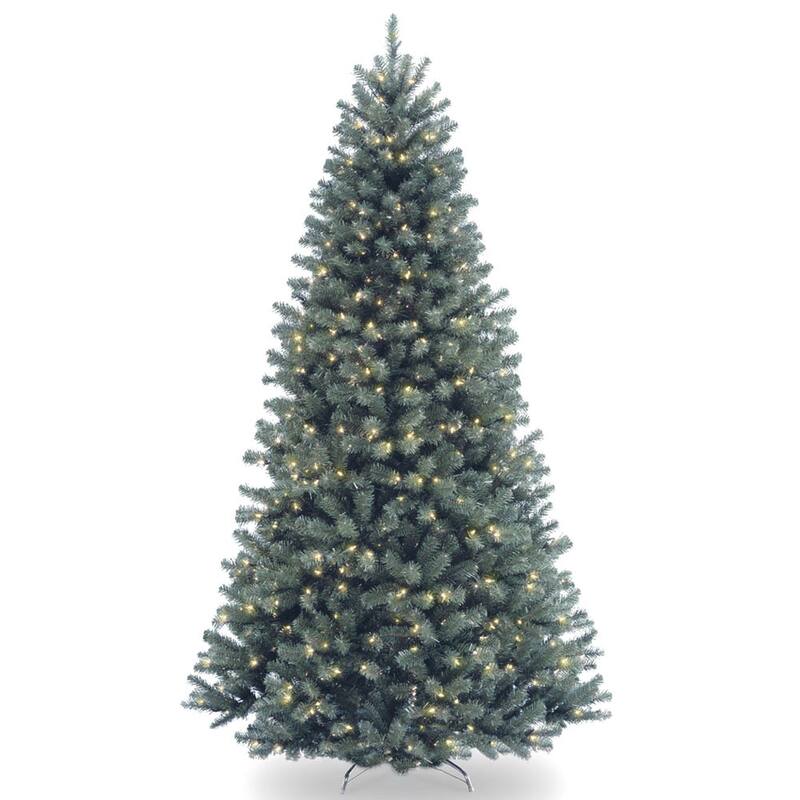 National Tree Company 7.5 ft. North Valley Spruce Hinged Tree with 700 Clear Lights - 7.5 Foot