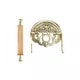 preview thumbnail 13 of 13, Vintage Brass Wall Mount Toilet Paper Holder 7.25 Inch with Wooden Roll - Renovators Supply