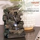 preview thumbnail 5 of 13, Alpine Corporation 13" Tall Indoor 4-Tier Cascading Tabletop Fountain with LED Lights, Gray
