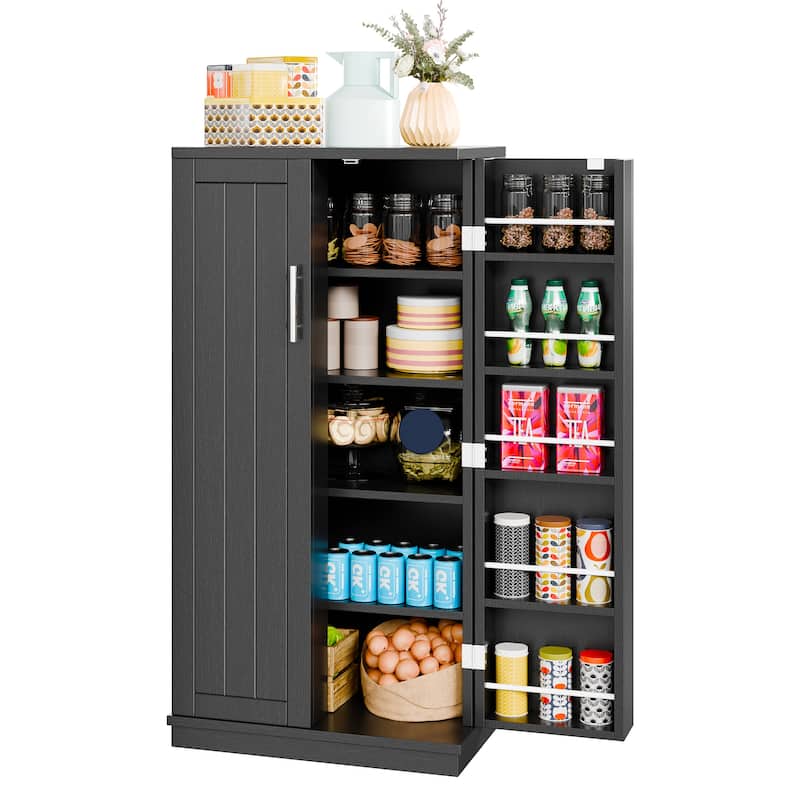 Futzca 47in Pantry Cabinet, Wooden Kitchen Storage Cabinets