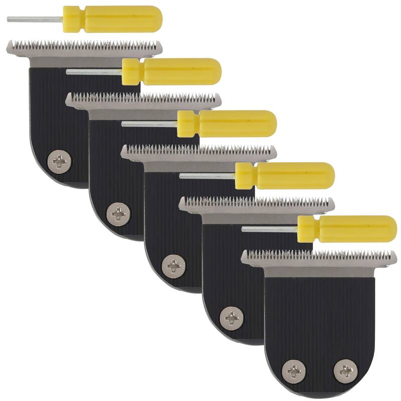 5x BaByliss Pro Stainless Steel Adjustable Zero Gap Replacement T-Blade Fits FX59, FX69 #FX5969 - Black - Black