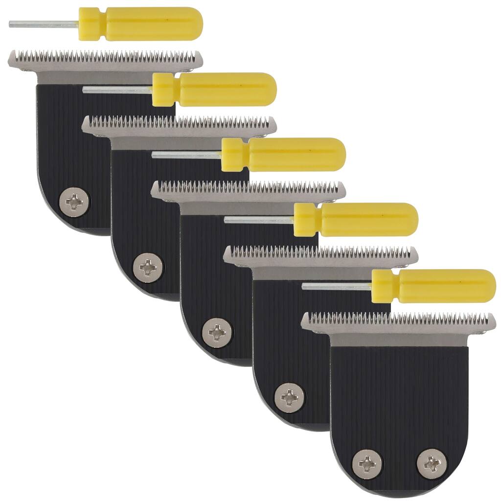5x BaByliss Pro Stainless Steel Adjustable Zero Gap Replacement T-Blade Fits FX59, FX69 #FX5969 - Black
