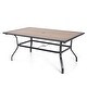 preview thumbnail 2 of 11, Wood-look PVC Patio Dining Table Steel Large Rectangular Table with Umbrella Hole