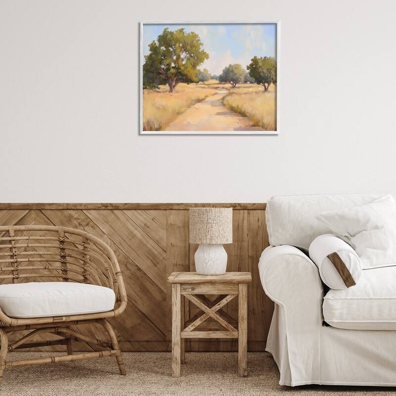 Stupell Getting Lost Natural Field Framed Giclee Art Design By Petal Prints Design