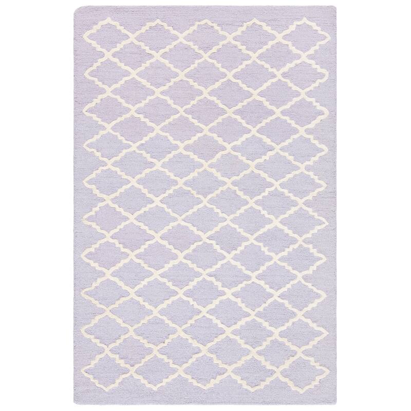 SAFAVIEH, Handmade Cambridge Reny Modern Moroccan Wool Rug - 4' x 6' - Lavander/Ivory