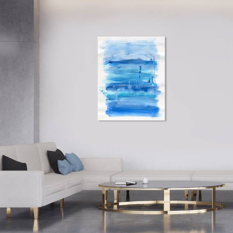 Wynwood Studio Abstract Water Splash Blue and Modern & Contemporary Wall Art Canvas Print - 36 x 30