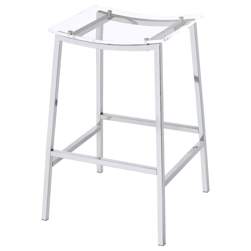 Clapper Clear and Chrome Stools (Set of 2)