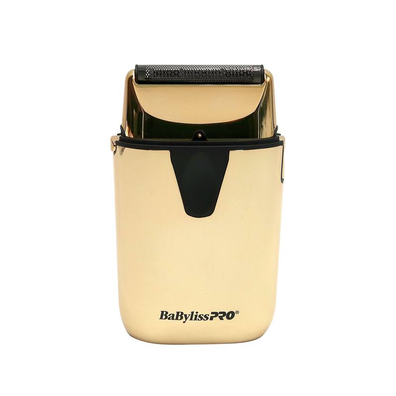 BaByliss Pro UVFOIL UV-Disinfecting Metal Single Foil Shaver - Gold #FXLFS1G + Fade Brush + 9" Comb