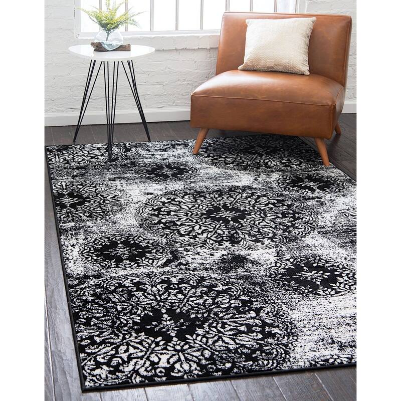 Transitional Fredo Collection Area Rug - 4'x6' - Black