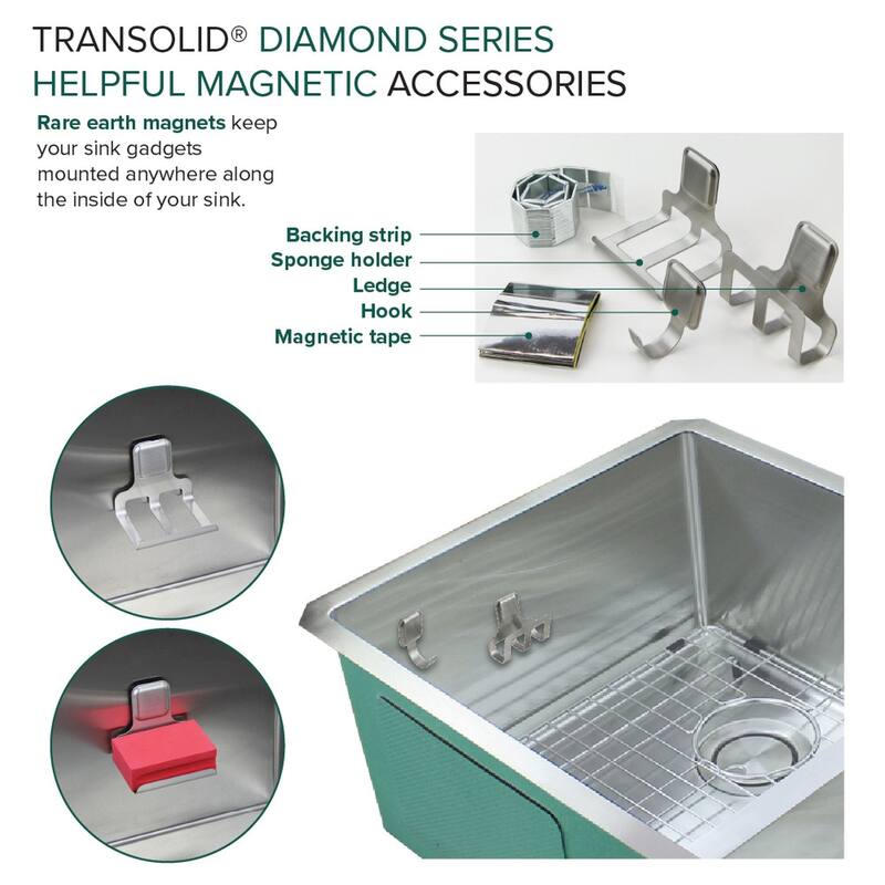 Diamond Sink Kit with Farmhouse Style 60/40 Double Bowls, Magnetic Accessory Kit and Drain Kit