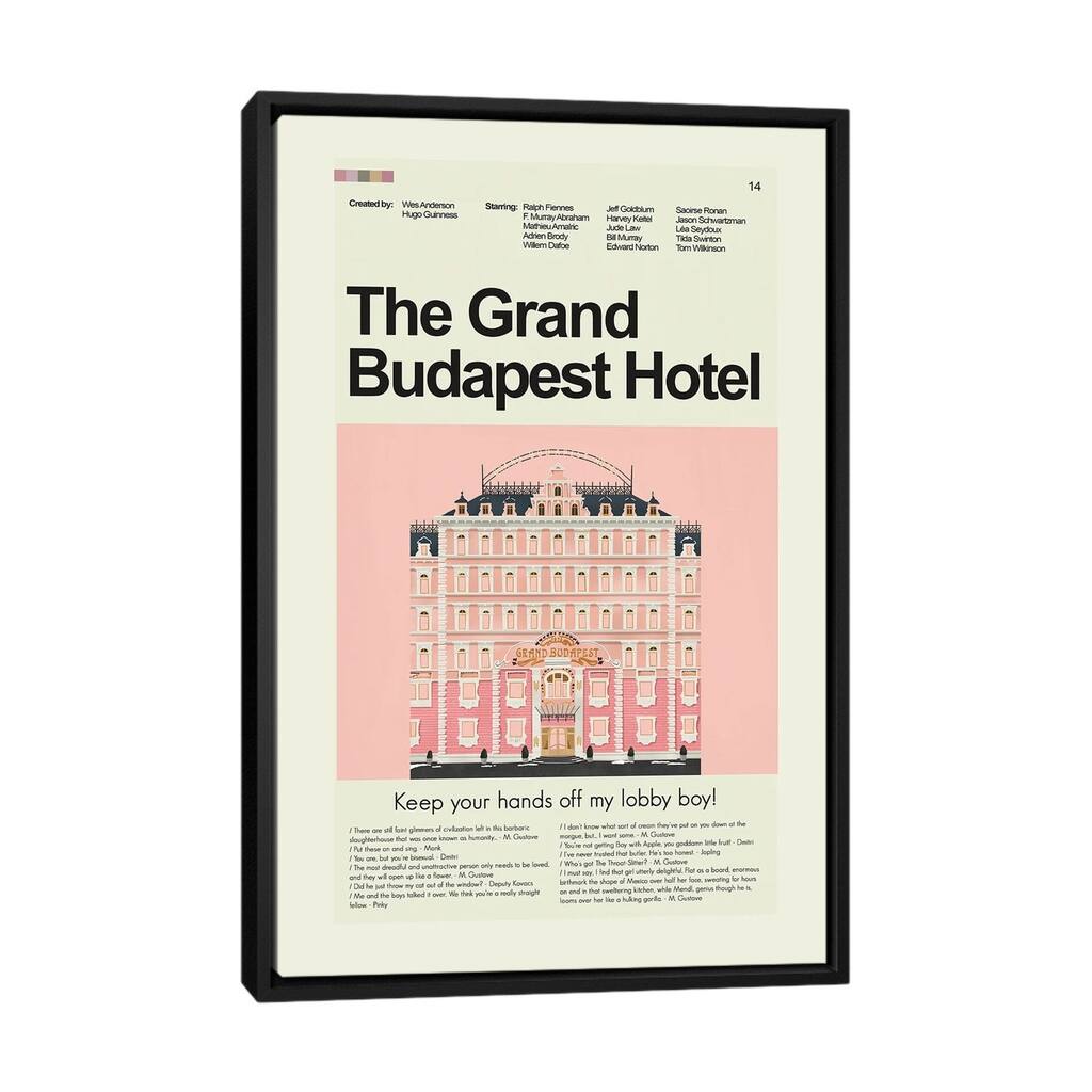 iCanvas "The Grand Budapest Hotel" by Prints and Giggles by Erin Hagerman Framed Canvas Print