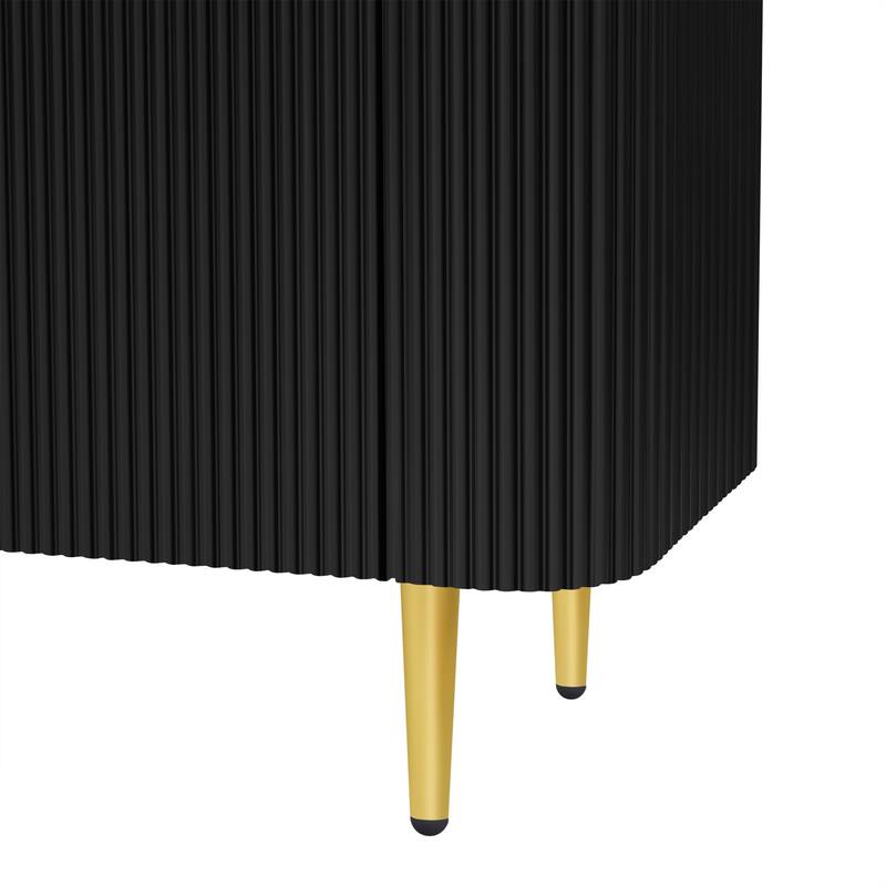 Roomfitters Minimalist TV Stand for up to 85 Inch TV, Entertainment Center with Four Spacious Cabinets