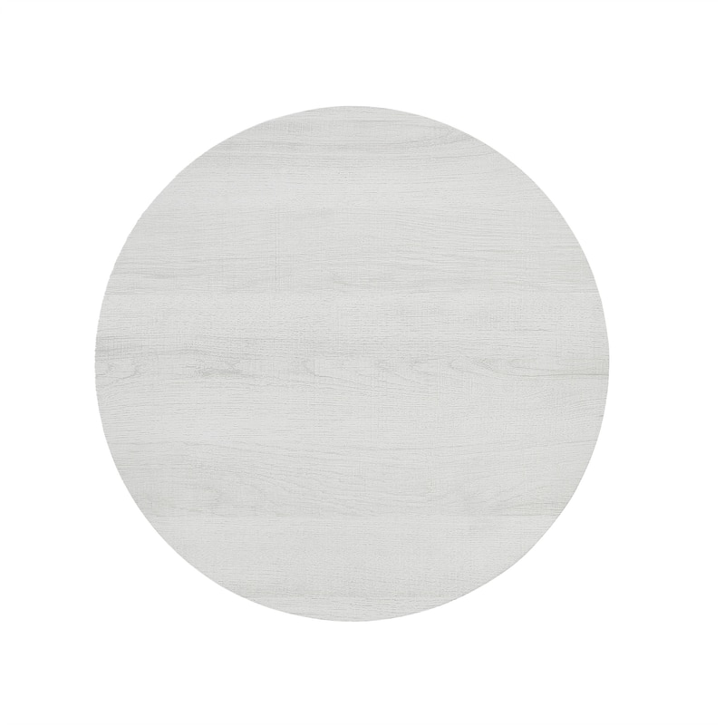 Contemporary MDF Round End Table with Shelf