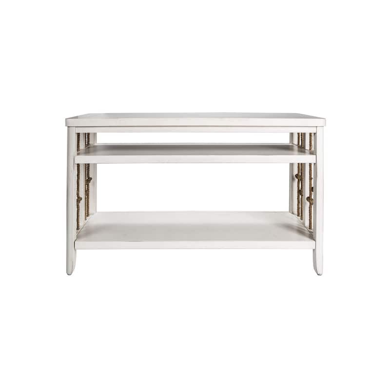 Dockside White Sofa Table with Rope Accents