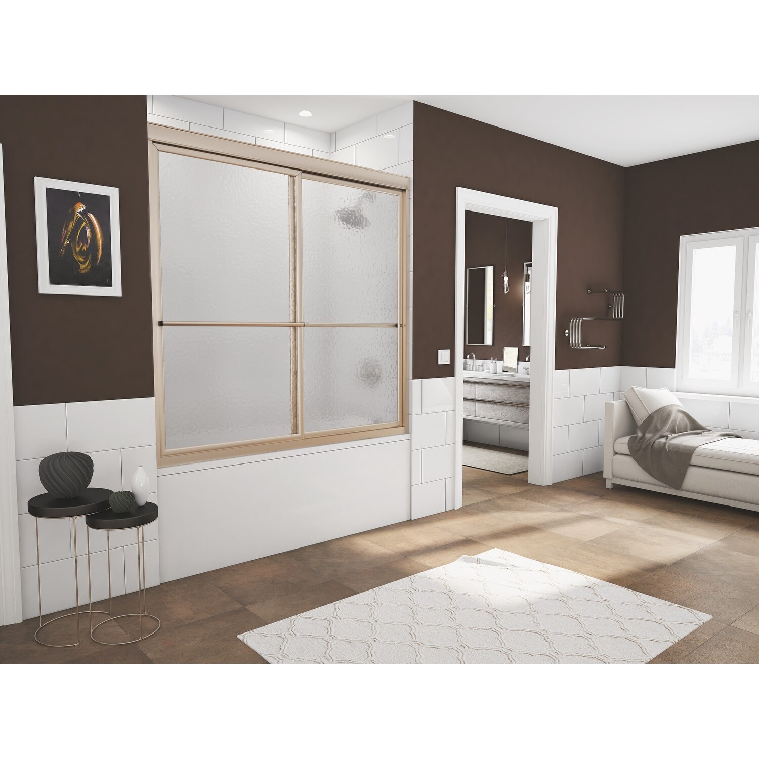 Shop Coastal Shower Doors 1554 55 A Newport Series 54 X 55