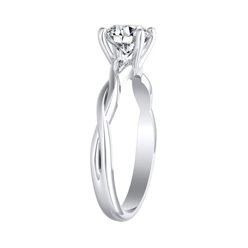 Auriya 14k Gold Twisted 1ctw Solitaire Moissanite Engagement Ring
