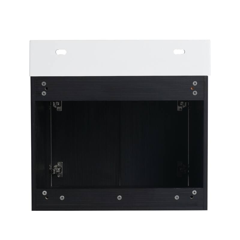 30" Floating Bathroom Vanity with Resin Sink, Soft-Closing Hinges, Ample Storage, and Black Chestnut Finish