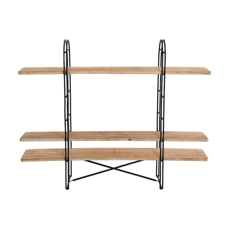 Wood and Metal Adjustable Shelving Unit - N/A