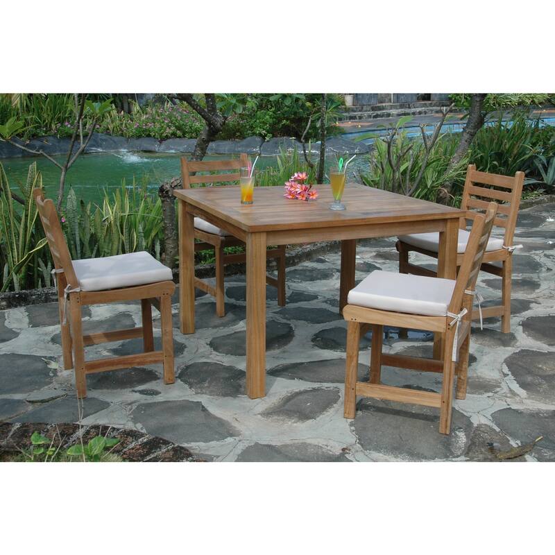 Square Dining Set 5 Piece - Patio Table with Chairs Outdoor Furniture