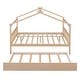 preview thumbnail 11 of 42, Full Size Wooden House Bed with Twin Size Trundle