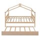 preview thumbnail 40 of 39, Full Size Wooden House Playhouse Platform Bed with Twin Trundle