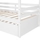 preview thumbnail 5 of 8, Solid Wood House Shaped Bed Frame with Window,Roof and Trundle,White
