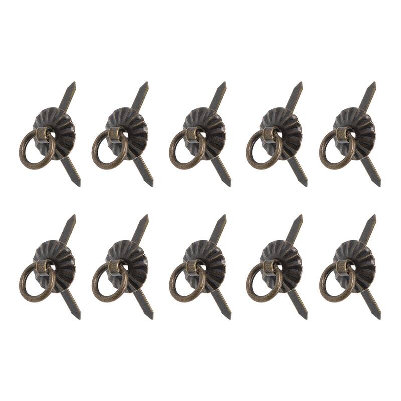 20Pcs Small Ring Pulls Handle for Decorative Jewelry Box Chest Drawer - Base Diameter 12.5mm