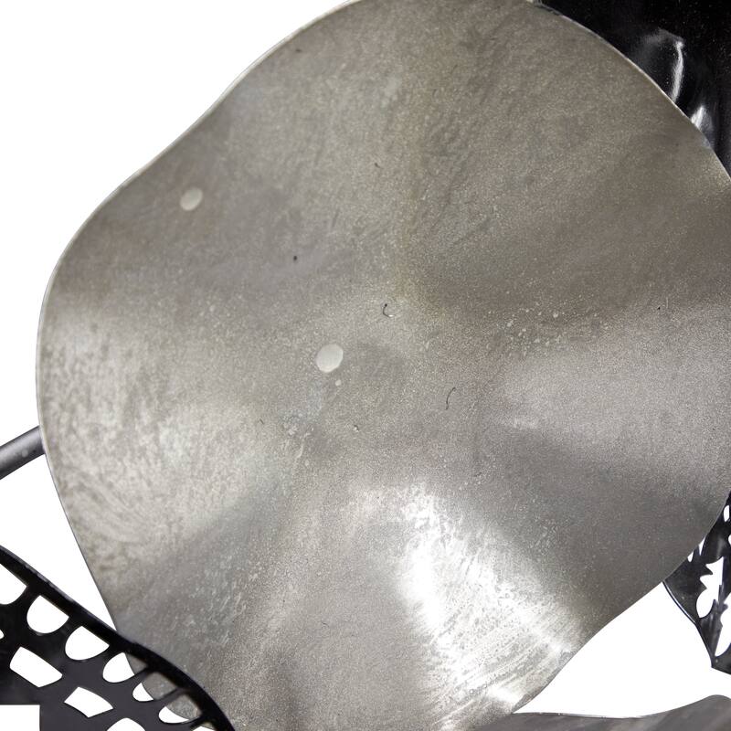 Metal Plate Textured Wall Decor with Black Accents - Silver - Roche River Decor