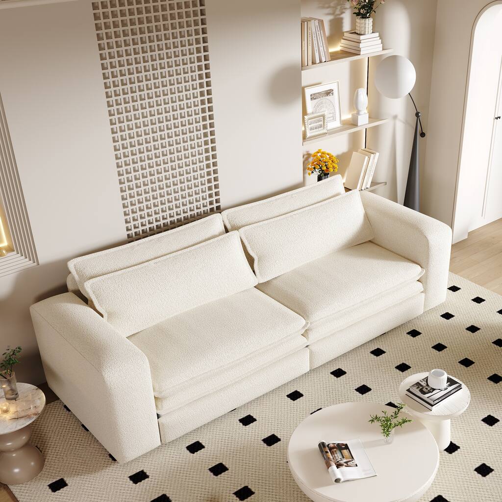 GDFStudio - Teddy 93" 3-in-1 Convertible Sleeper Sofa with 2 Lumbar Pillows